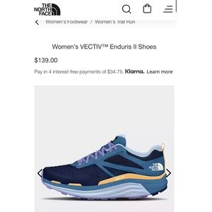 The North Face VECTIV Enduris II trail running shoe, womens 7.5. New!